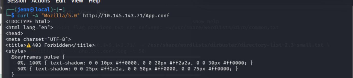 curl on App.conf returning 403 blocked by WAF part 1